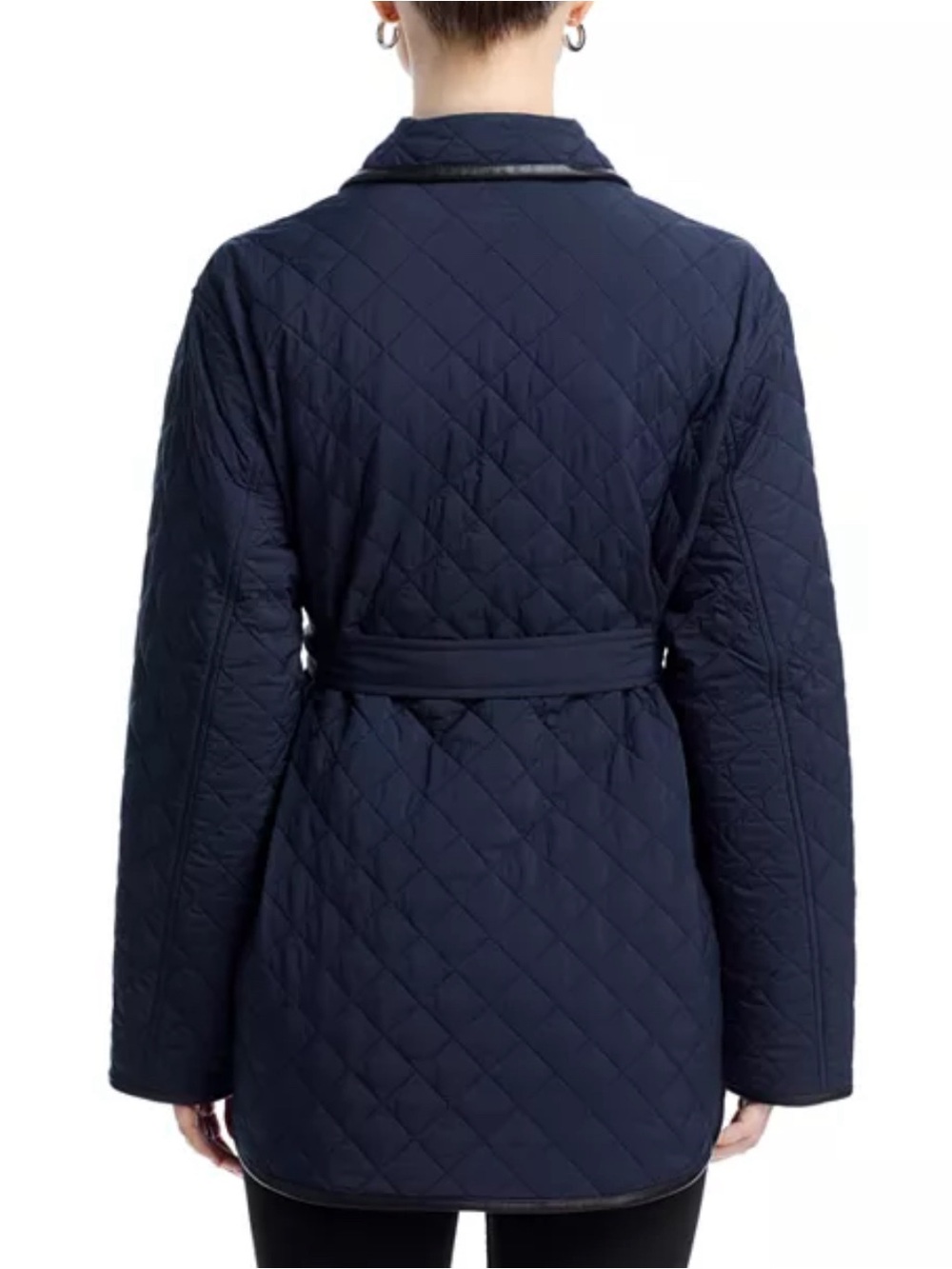 rag & bone Navy Quilted Belted Puffer Jacket - Picture 3 of 6